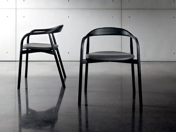 AUTUMN - Leather chair with armrests by Sovet italia - view 2